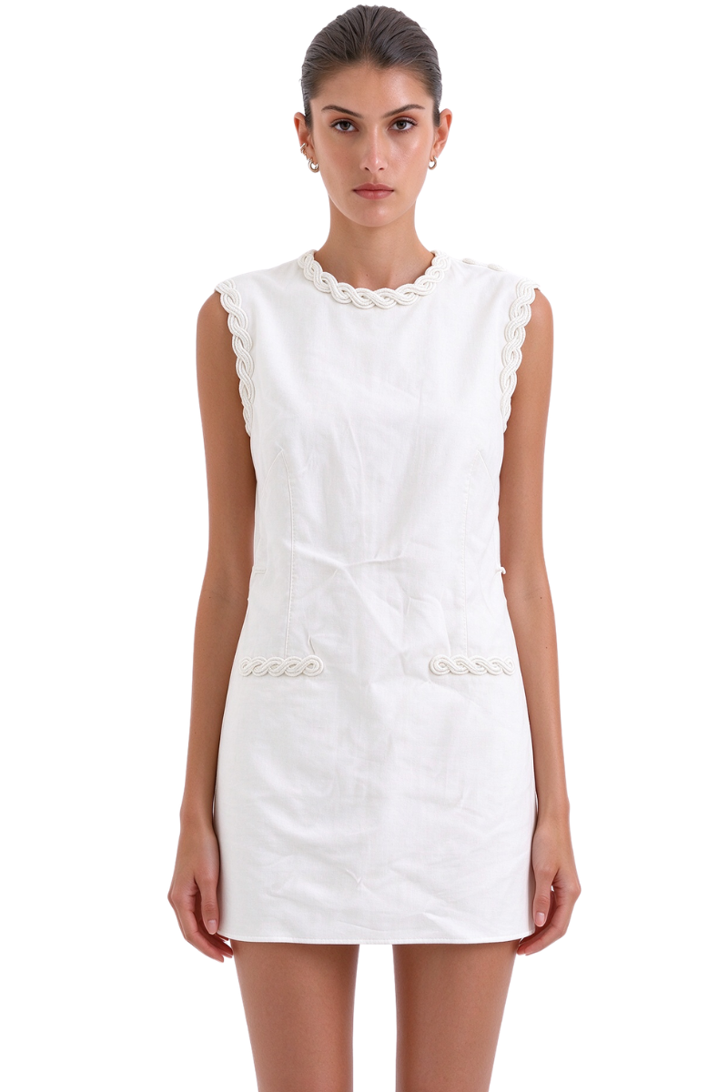 Valentino Sleeveless Mini Dress Bianco 5B3VA9X075Y_0BO