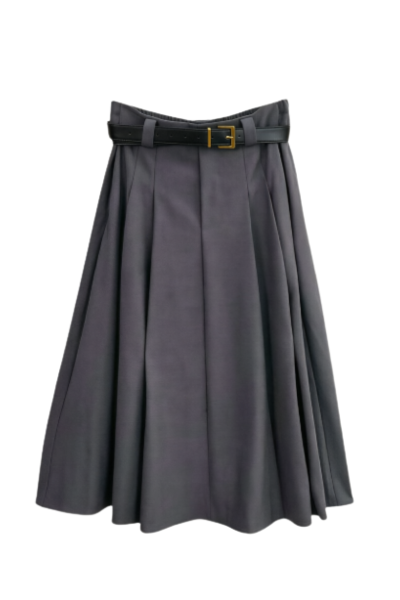 Max Simple Pleated Skirt Grey MSSG260600G