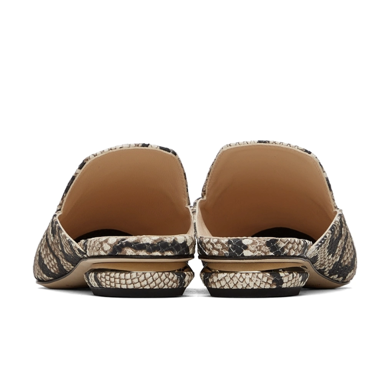Womens | Nicholas Kirkwood Beya Snake-Embossed Mule Black/Natural