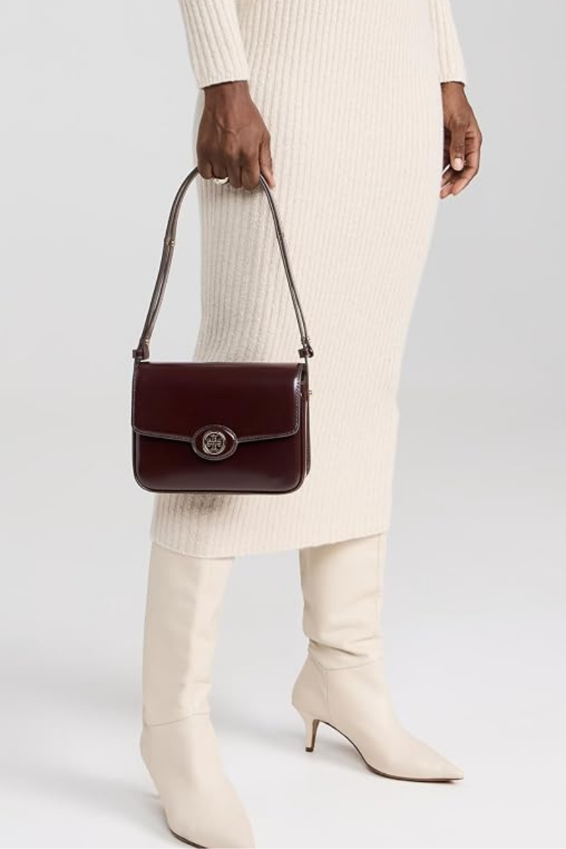 Tory Burch Robinson Spazzolato Convertible Shoulder Bag Tempranillo 161943-616