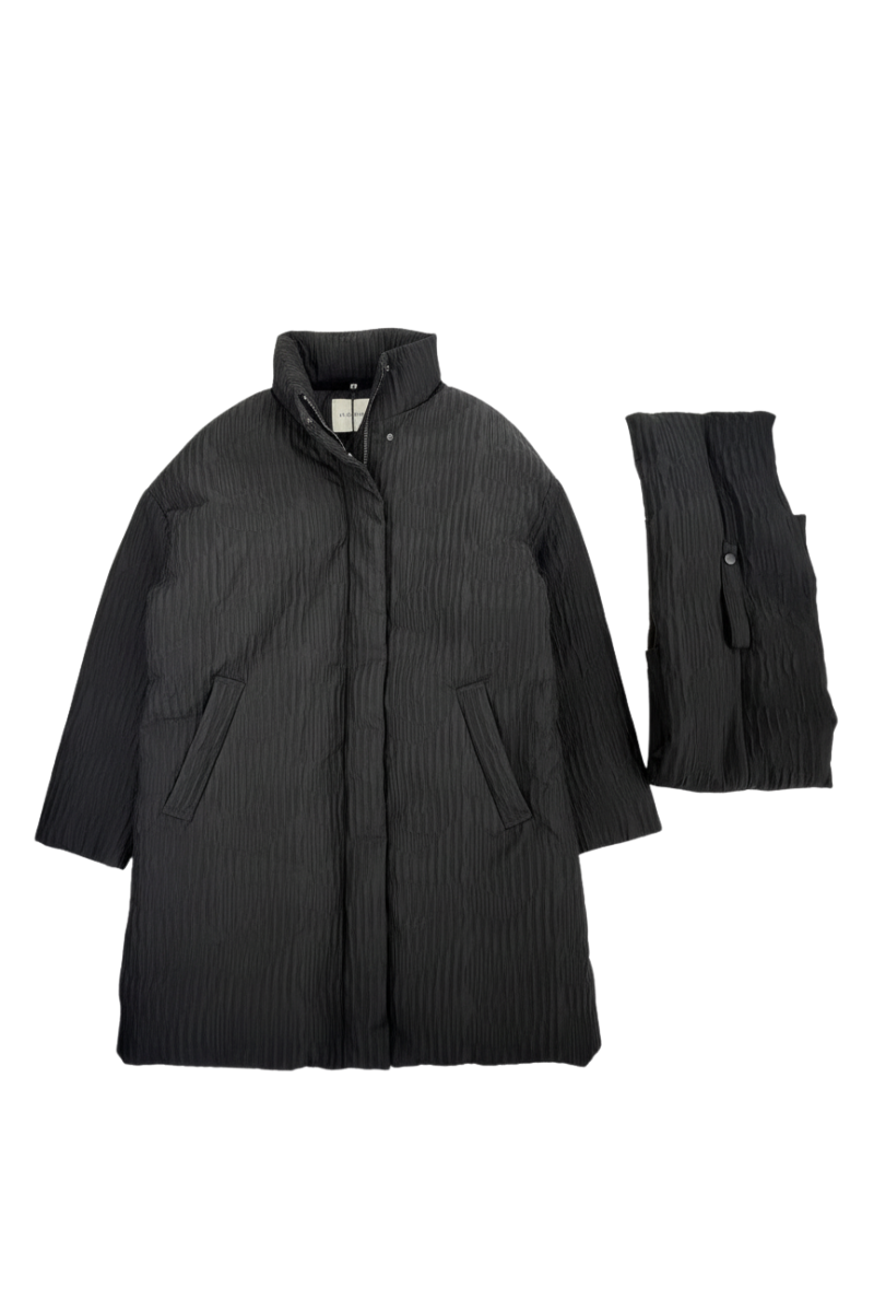 Max Simple Textured Down Jacket_Black