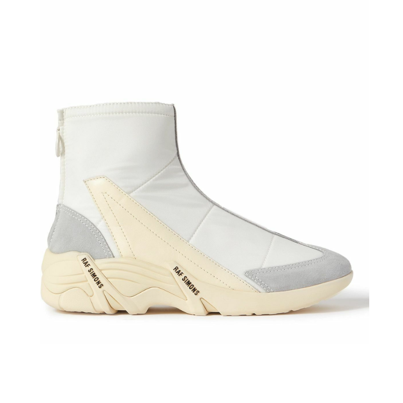 Mens | Raf Simons Cylon 22 Quilted Nylon Leather Boot White