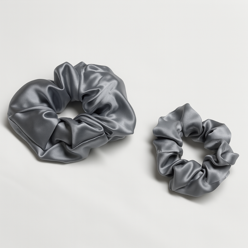 Max Simple Silk Classic Scrunchie – Silver Mist