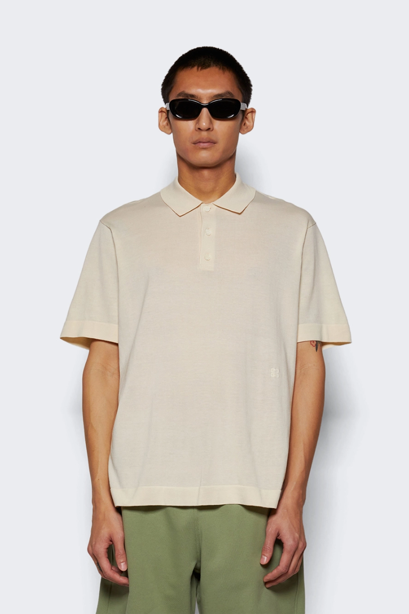 Givenchy Short Sleeve Cotton-Silk Polo Shirt