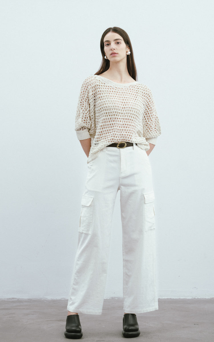 Sequined Mesh Casual Sweater