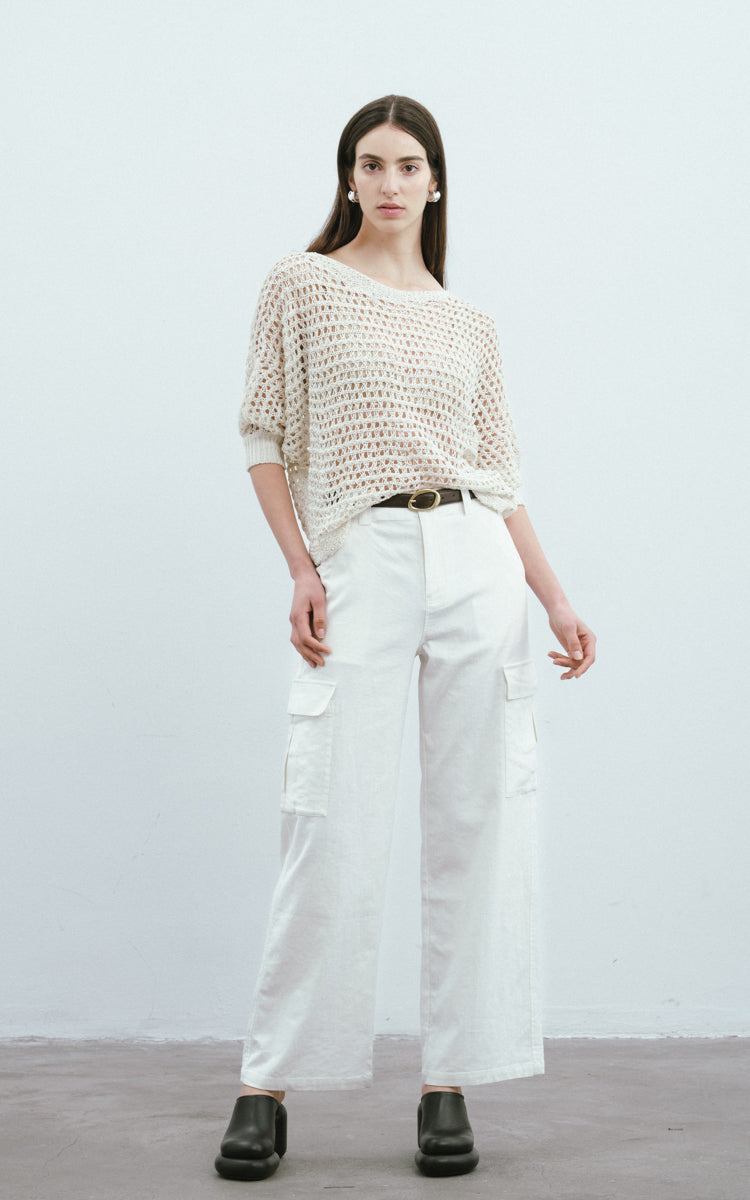 Sequined Mesh Casual Sweater