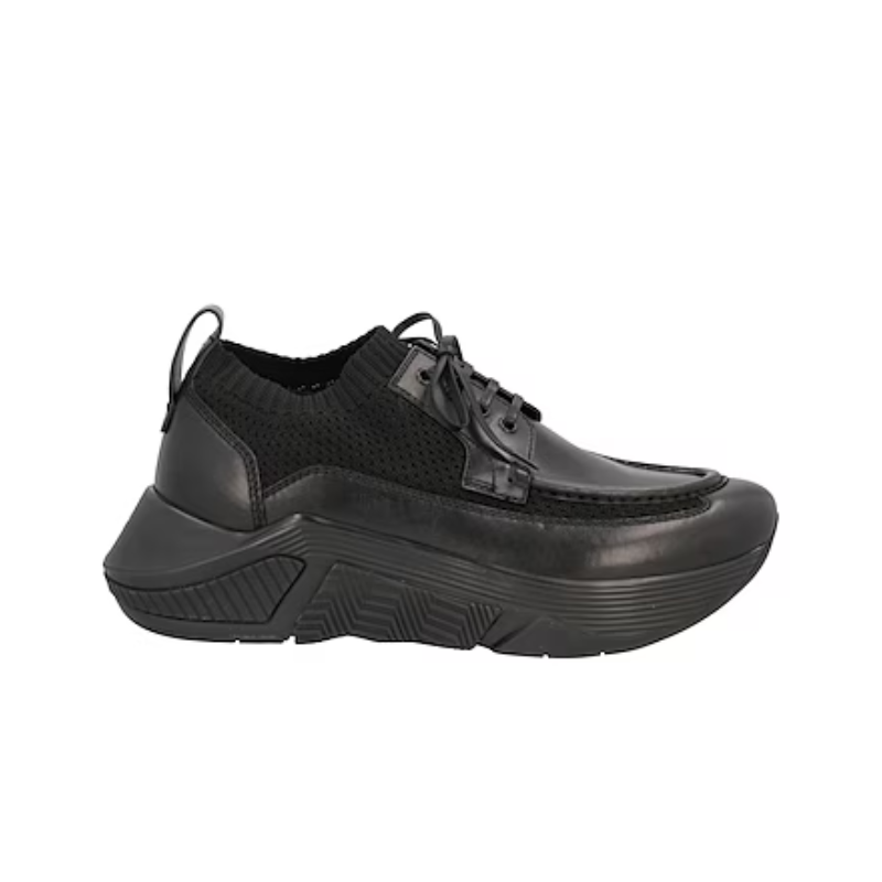 Mens | GIORGIO ARMANI Black Chunky Sneakers Knit & Leather