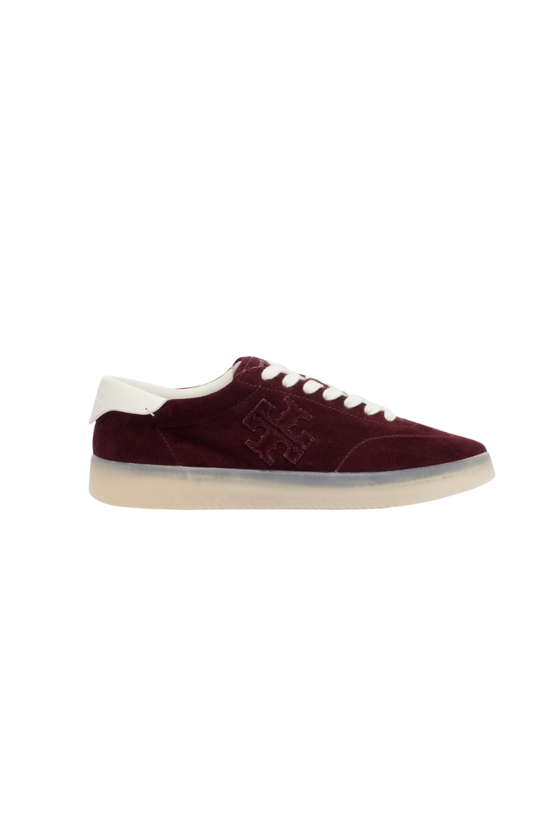 Tory Burch Phoenix Sneaker in Dark Carmine Suede