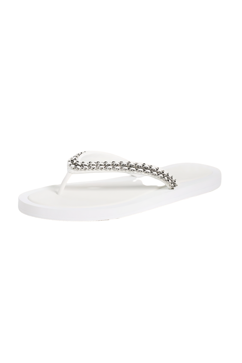 Tory Burch Kira Chain Flip Flop Bianco 181739-108