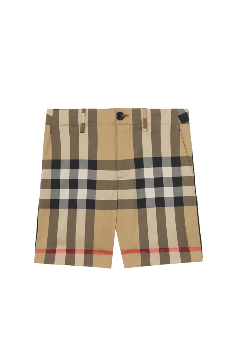 Burberry Kids Checked Stretch Shorts 'Archive Beige'