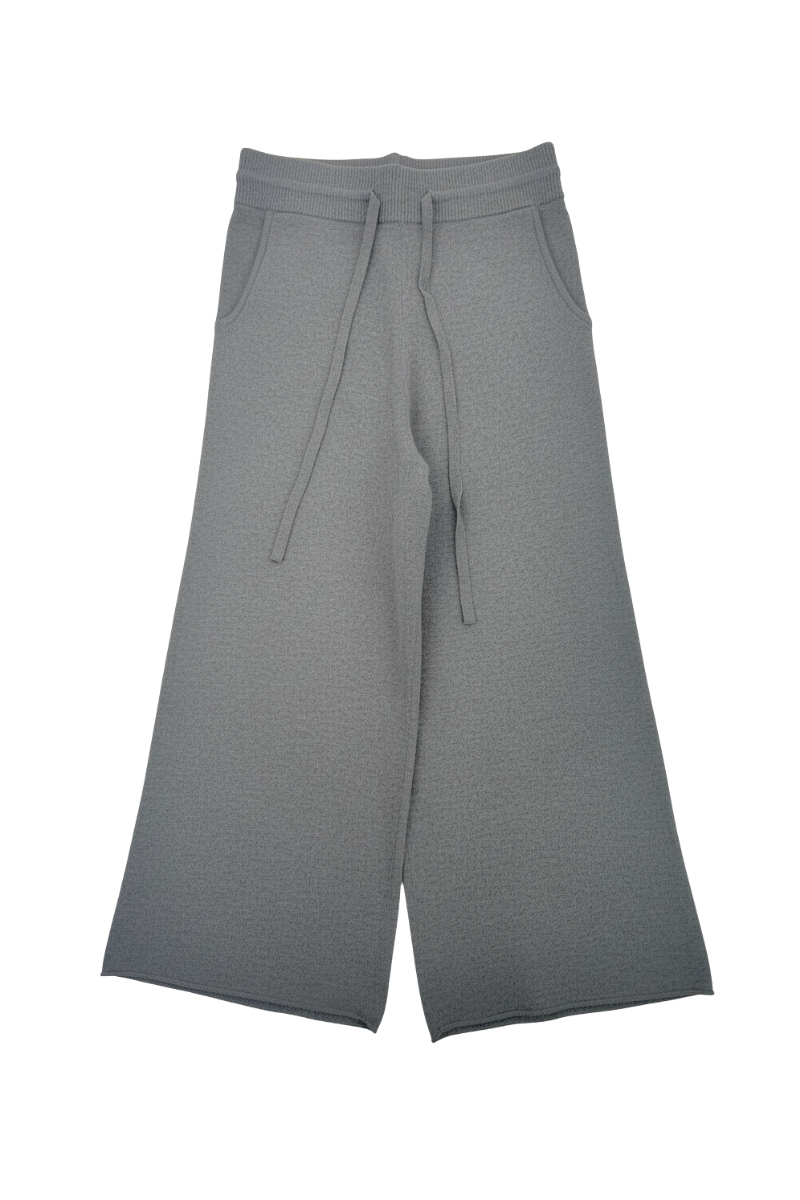 Max Simple Wide-leg Wool Trousers _Grey