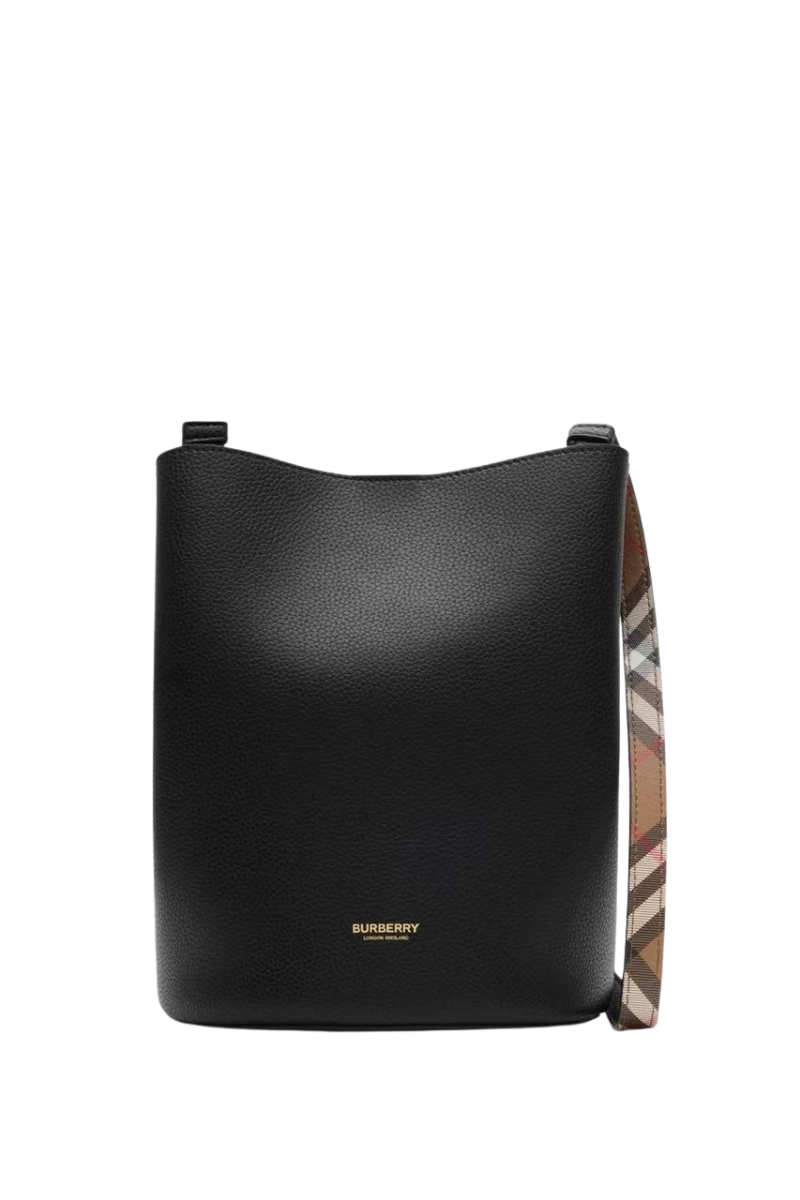 Burberry Leather Bucket Bag In Black