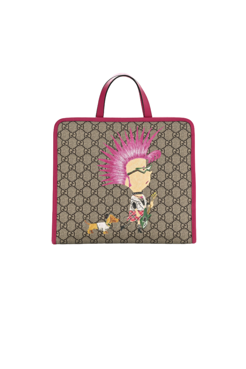 Gucci GG Supreme Monogram Punk Print Childrens Tote