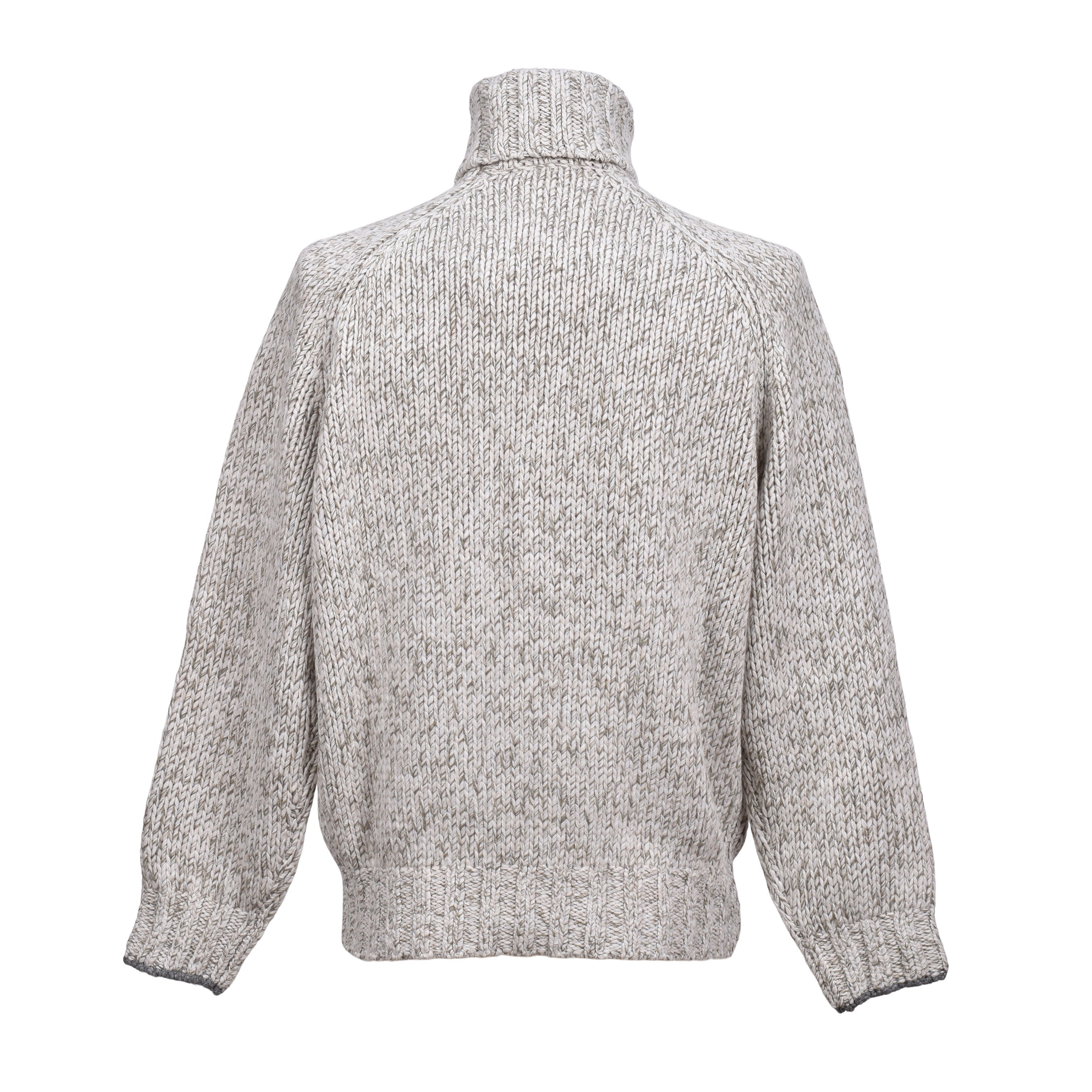 BRUNELLO CUCINELLI MEN'S LIGHT GREY CASHMERE TURTLENECK SWEATER
