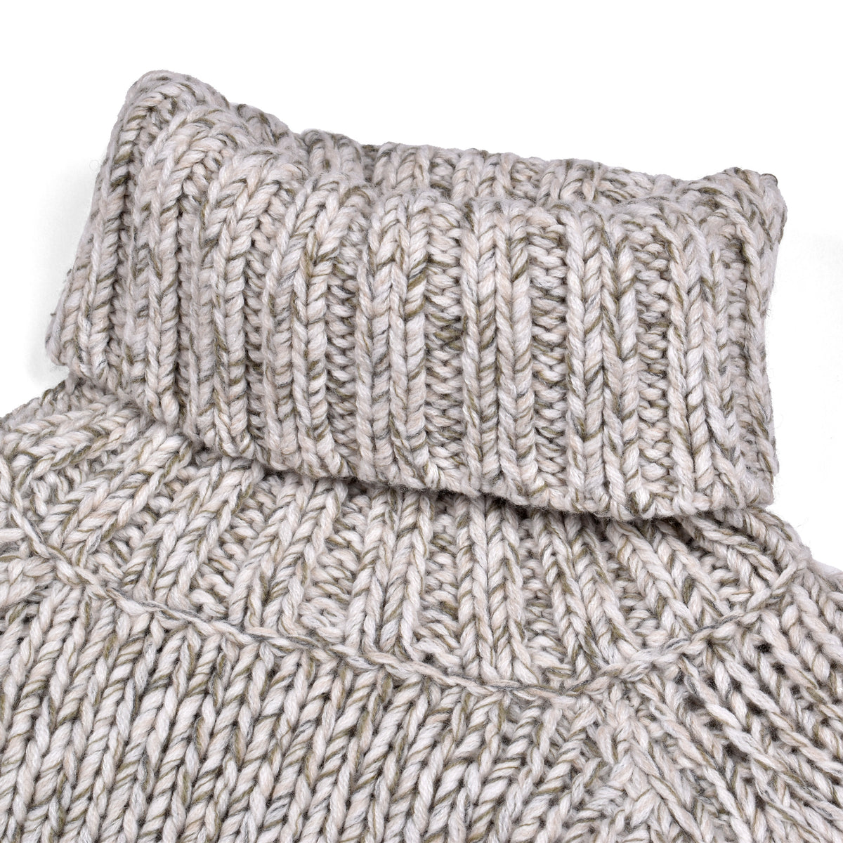 BRUNELLO CUCINELLI MEN'S LIGHT GREY CASHMERE TURTLENECK SWEATER