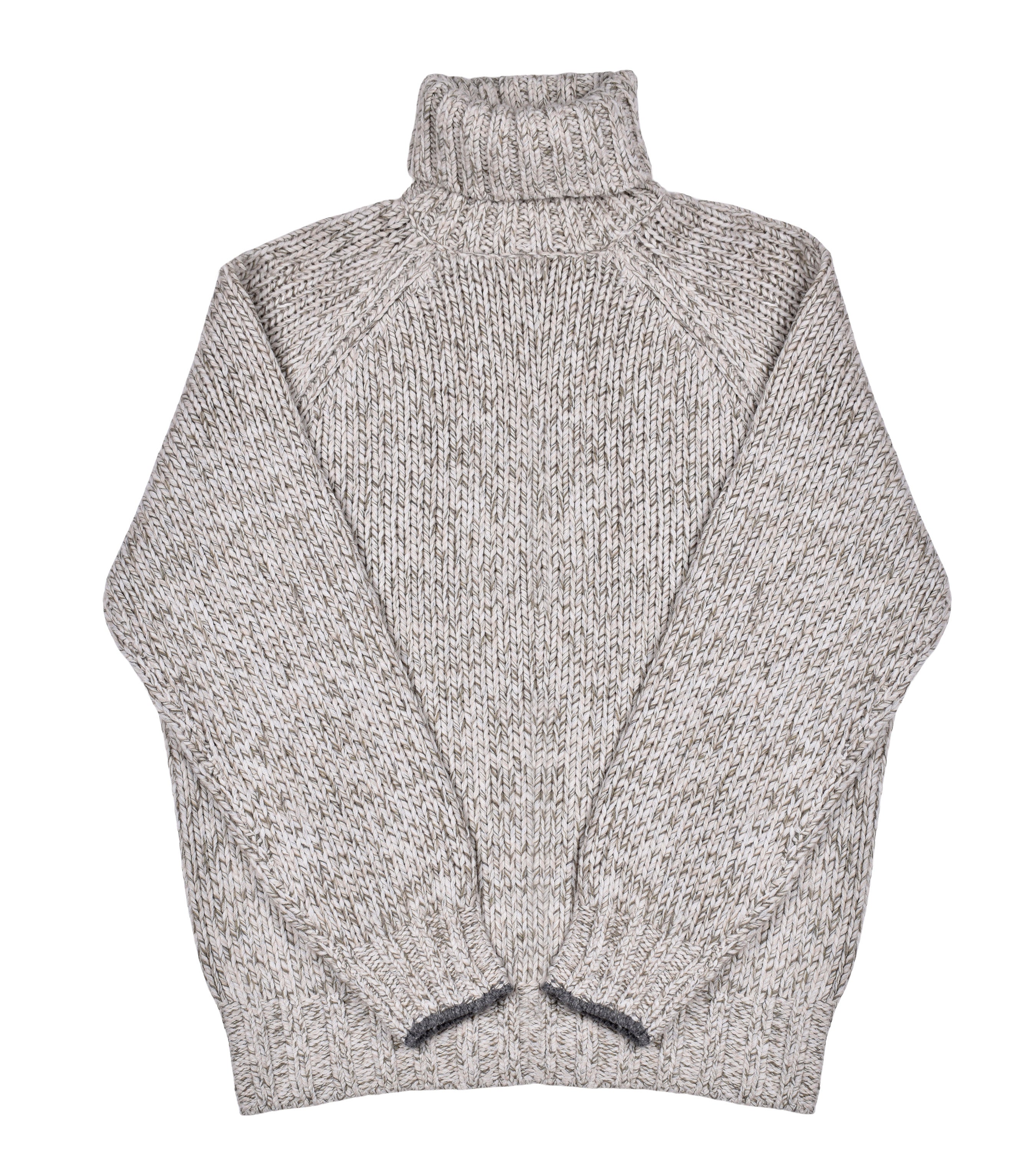 BRUNELLO CUCINELLI MEN'S LIGHT GREY CASHMERE TURTLENECK SWEATER