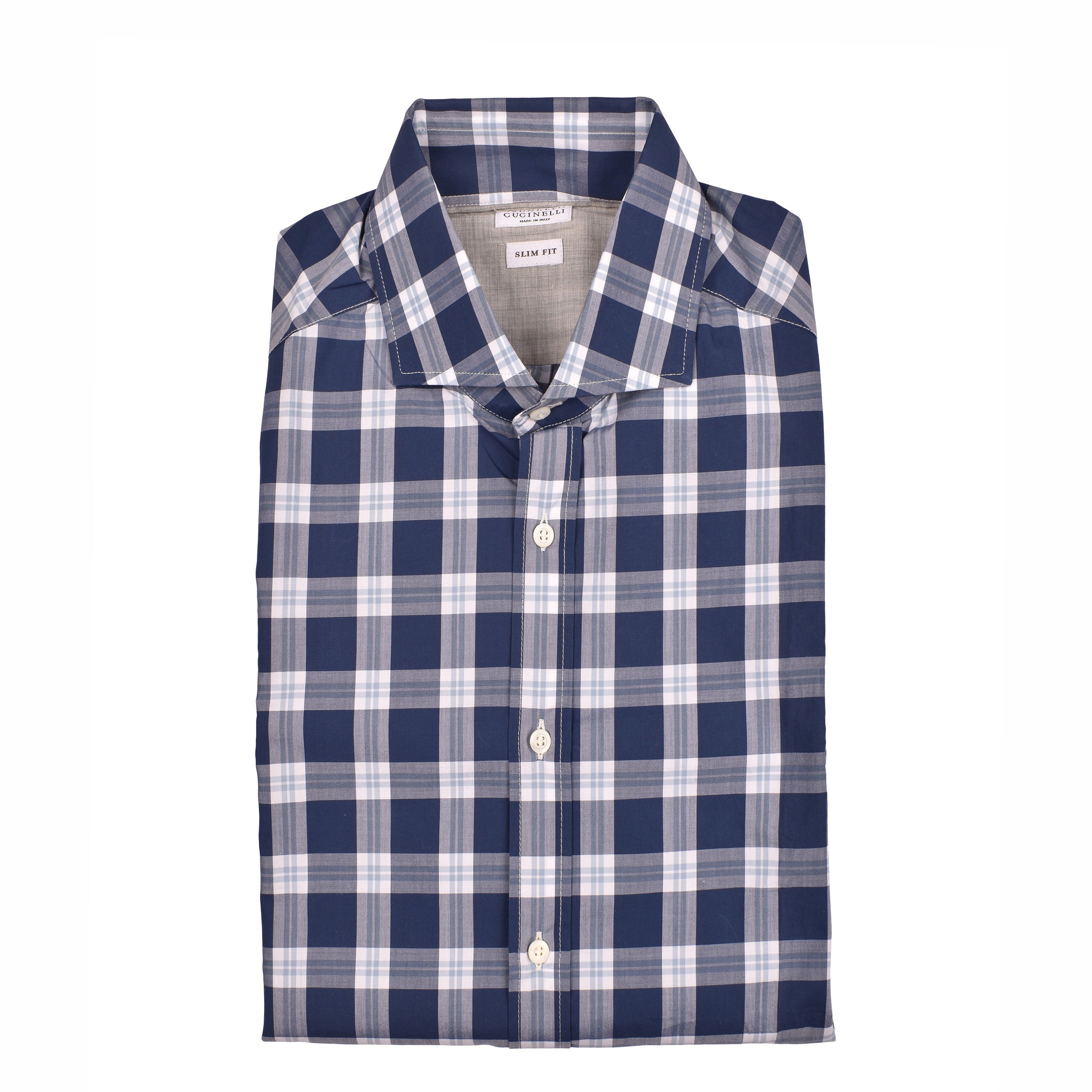 BRUNELLO CUCINELLI MENS 100% COTTON SLIM FIT CASUAL LONG SLEEVE SHIRT