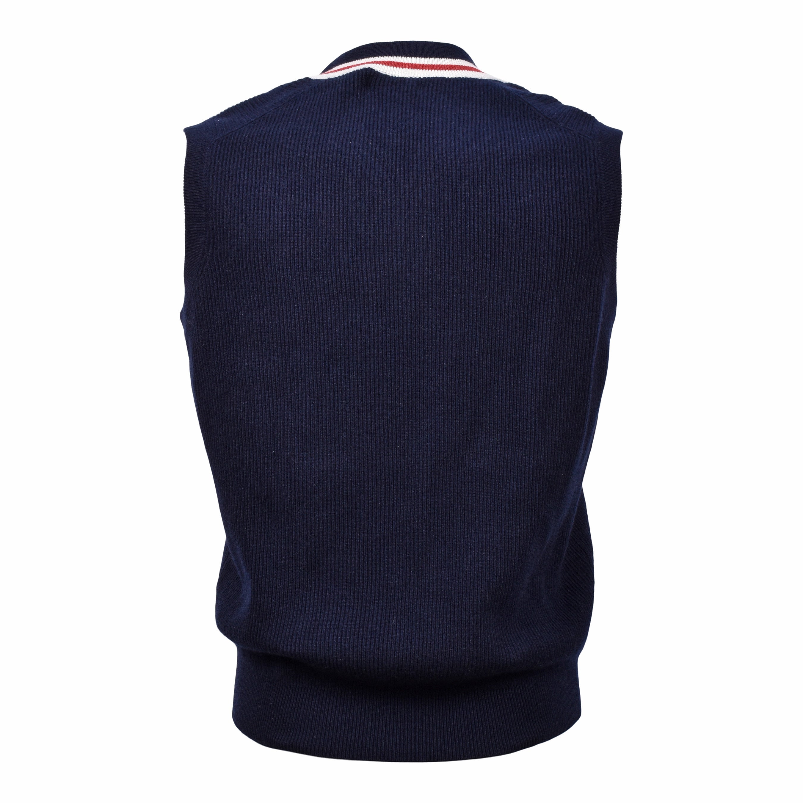 BRUNELLO CUCINELLI MEN'S 100% CASHMERE CABLE KNIT V NECK NAVY SWEATER/VEST