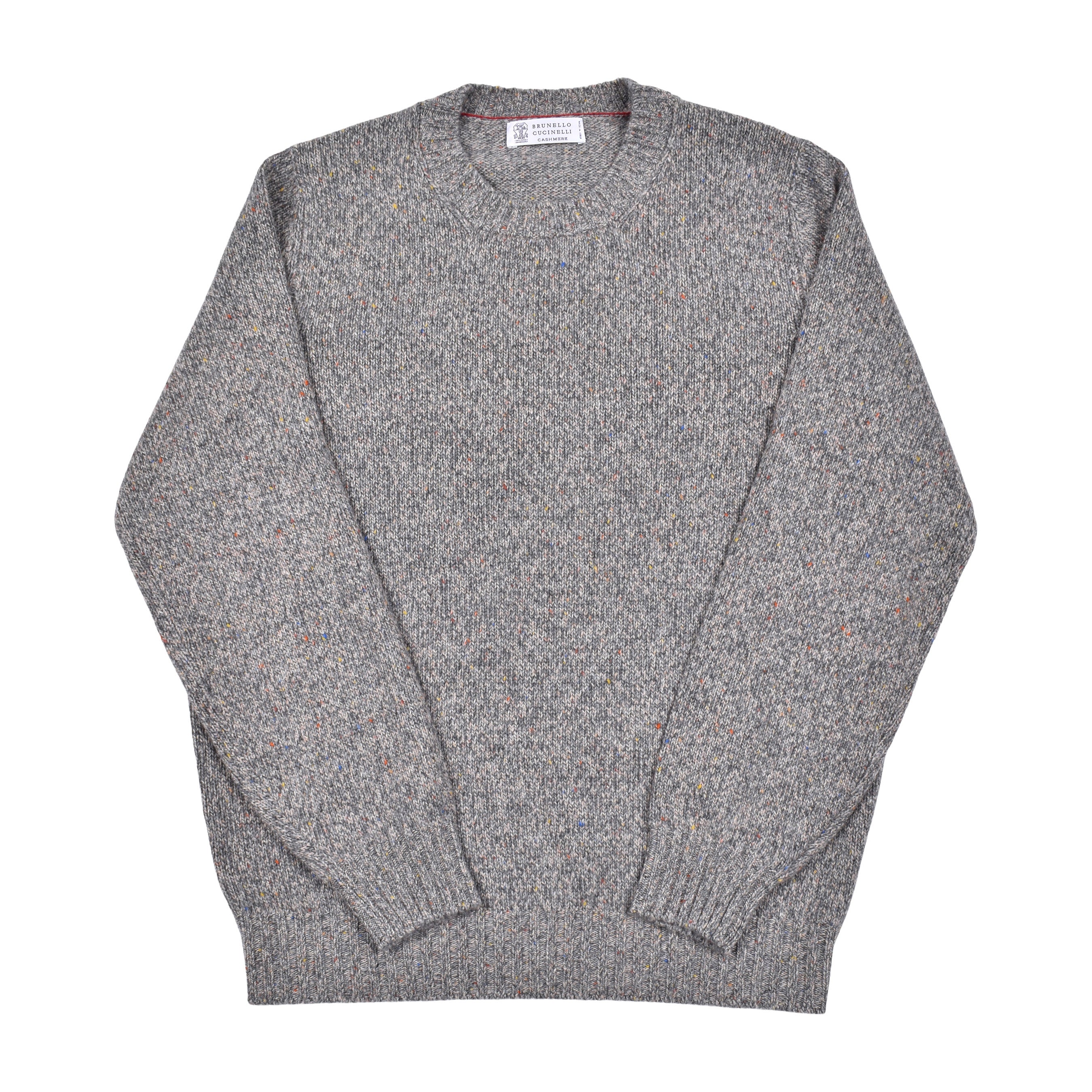 BRUNELLO CUCINELLI MEN'S 100% CASHMERE CREW NECK SWEATER/PULLOVER