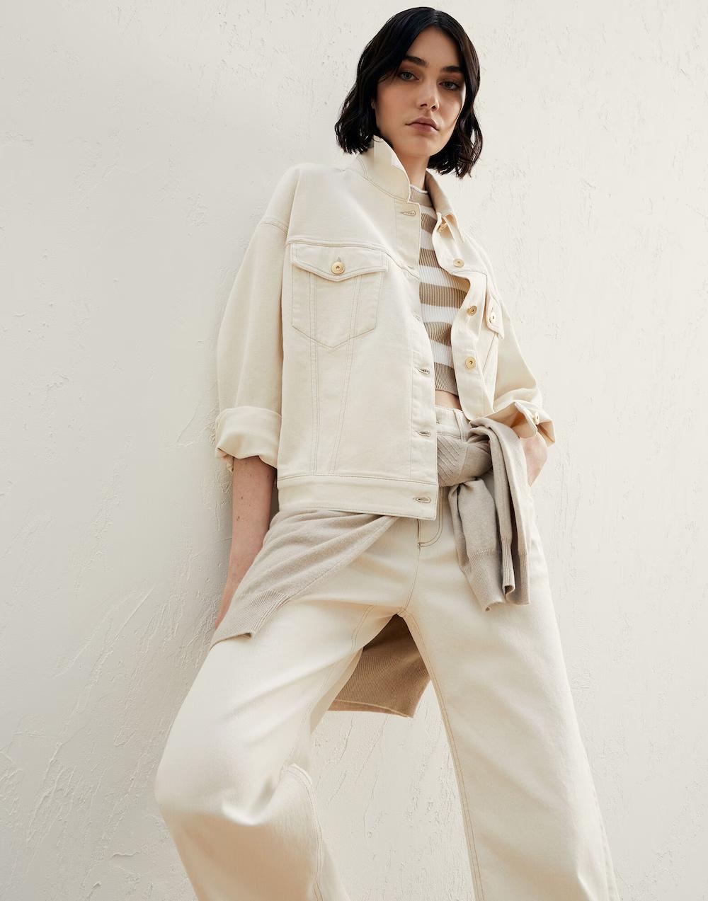 BRUNELLO CUCINELLI WOMEN'S OFF WHITE COTTON JACKET