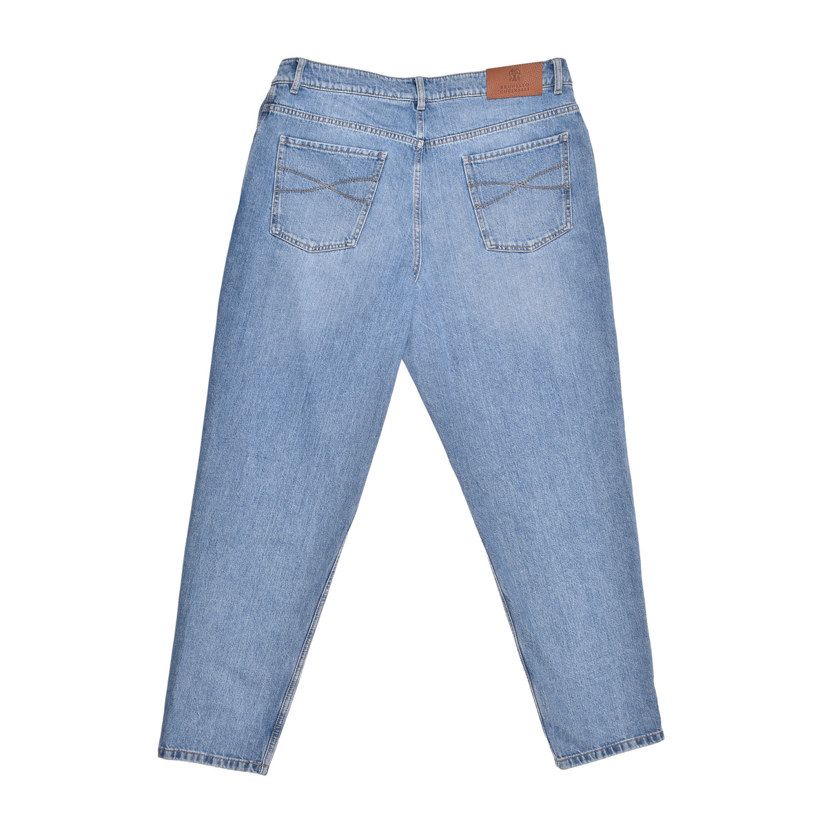 BRUNELLO CUCINELLI MEN'S LIGHT BLUE DENIM TROUSERS