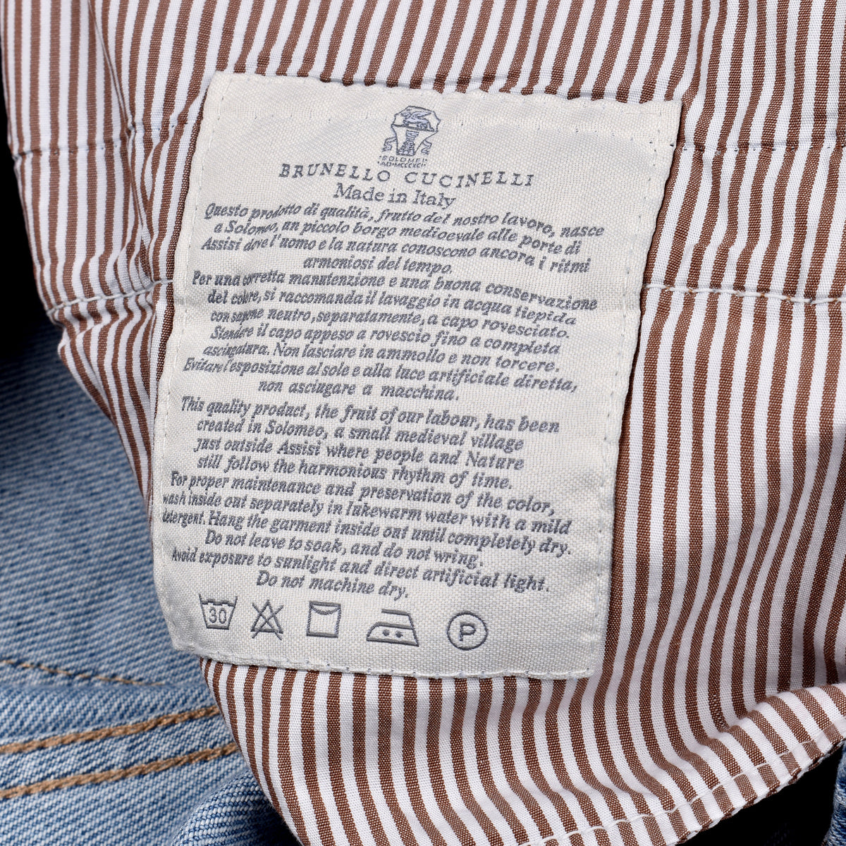 BRUNELLO CUCINELLI MEN'S LIGHT BLUE DENIM TROUSERS