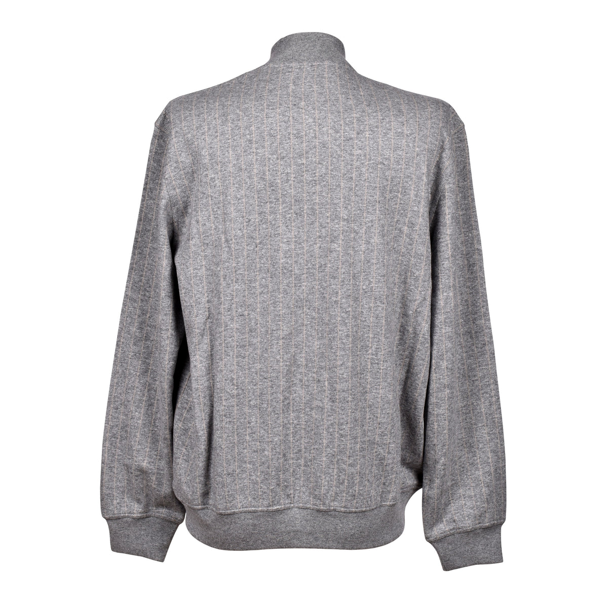 BRUNELLO CUCINELLI MEN'S GRAY WOOL ZIP SWEATER