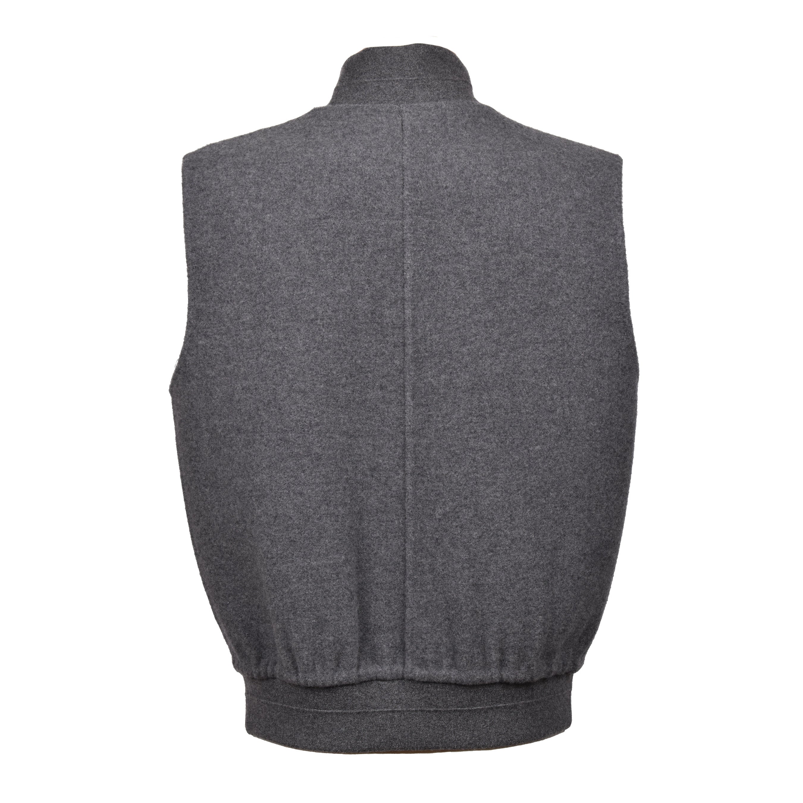 BRUNELLO CUCINELLI MEN'S NAVY GRAY CASHMERE REVERSIBLE VEST