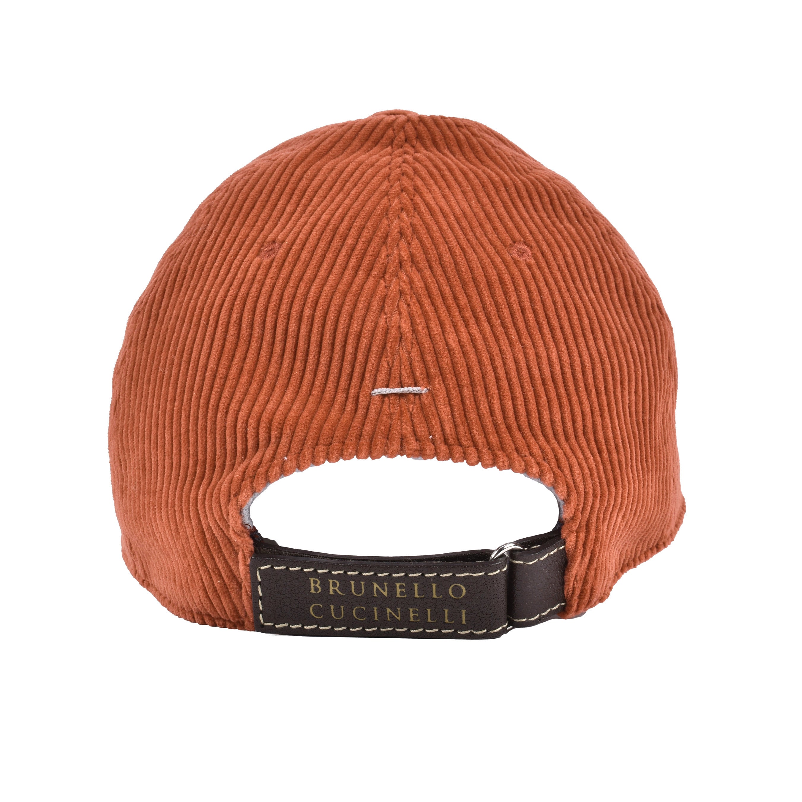 BRUNELLO CUCINELLI MEN'S 100% COTTON SALMON CORDUROY LOGO BASEBALL CAP/HAT