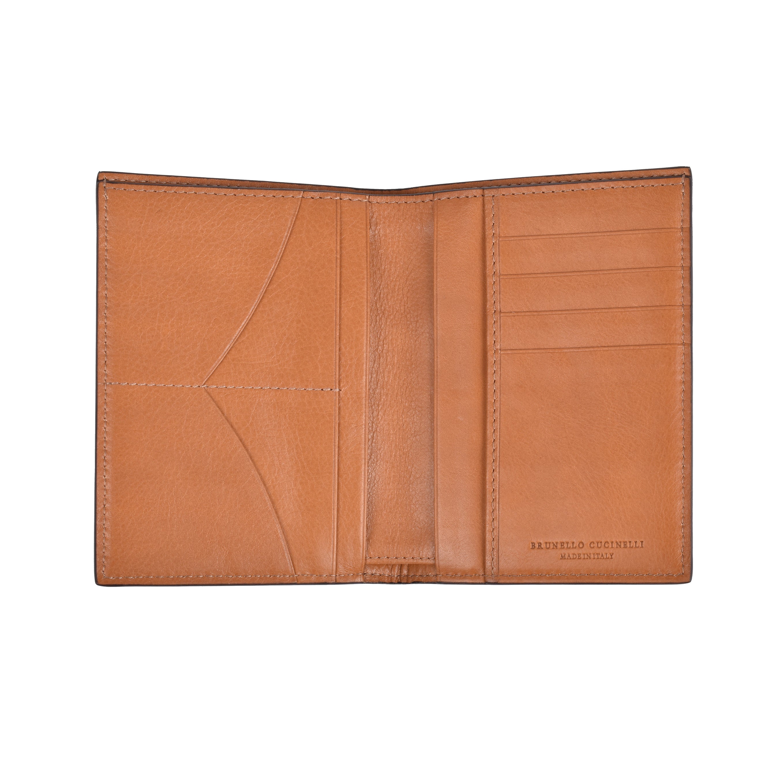 BRUNELLO CUCINELLI MEN'S TAN LEATHER WALLET