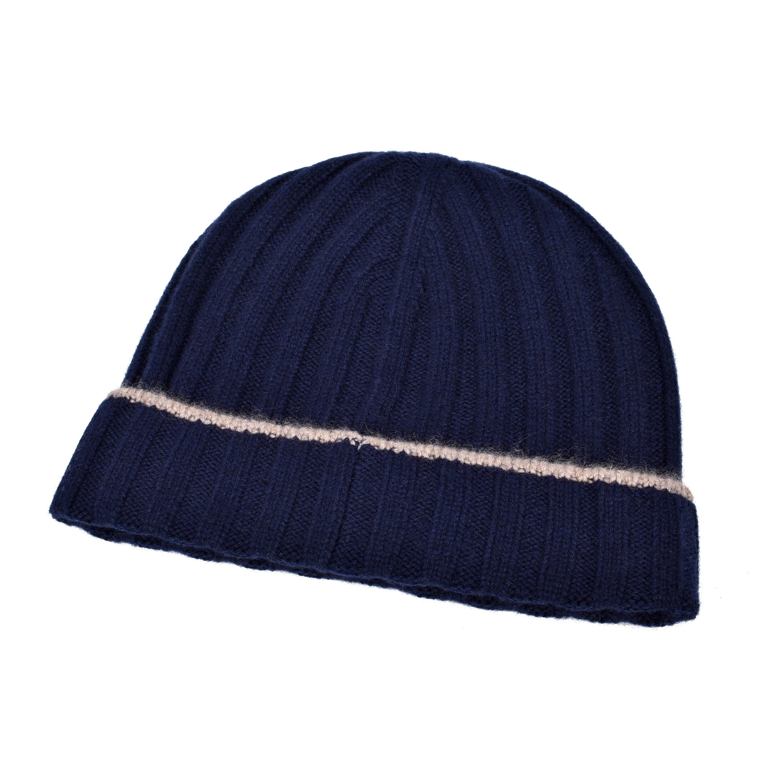 BRUNELLO CUCINELLI MEN'S 100% CASHMERE TWO TONE FISHERMEN'S STYLE BEANIE CAP