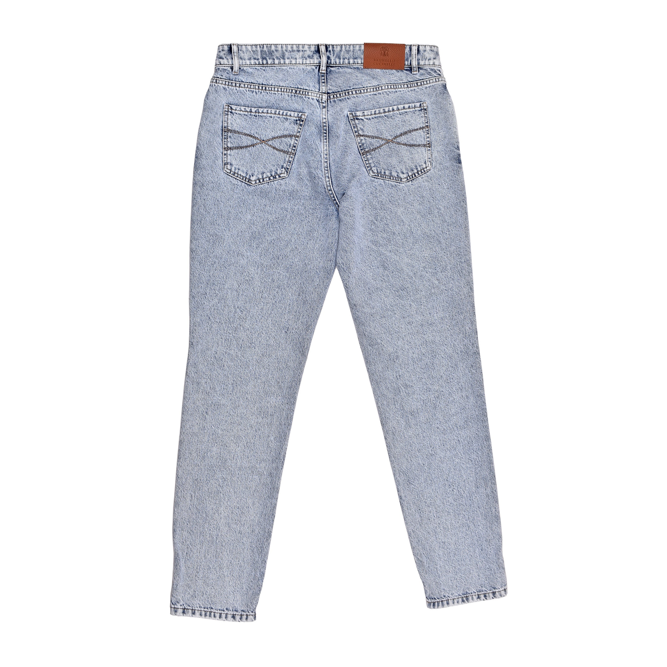 BRUNELLO CUCINELLI MEN'S BLUE FIVE-POCKET JEANS