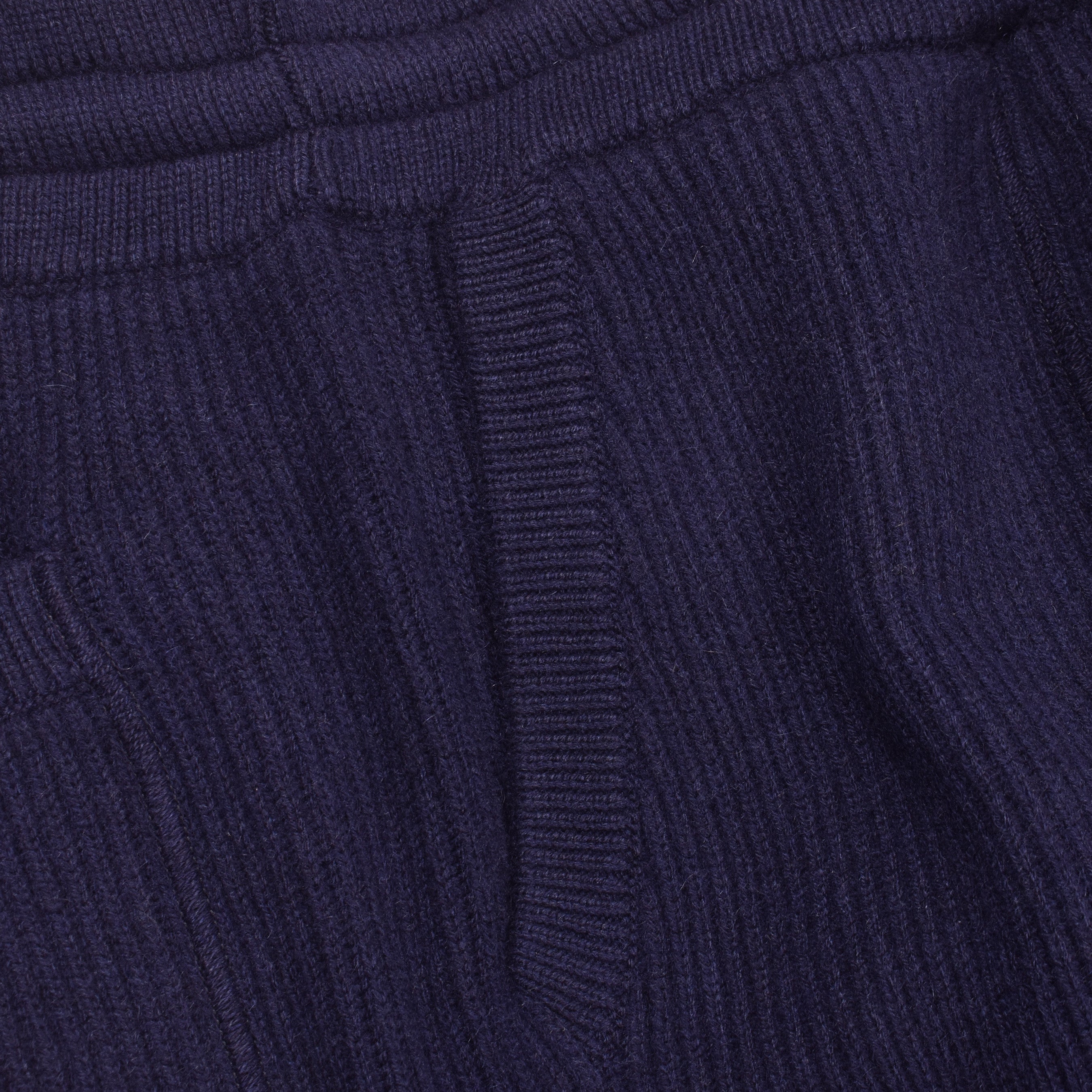 BRUNELLO CUCINELLI MEN'S NAVY CASHMERE RIBBED TROUSERS