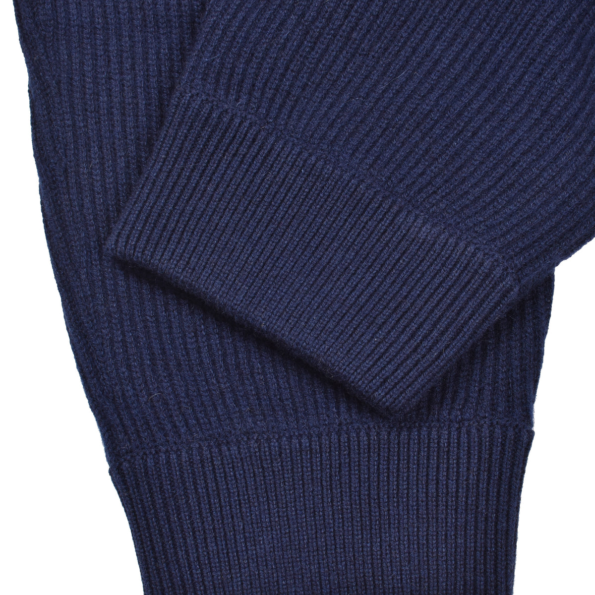 BRUNELLO CUCINELLI MEN'S NAVY WOOL RIBBED TROUSERS