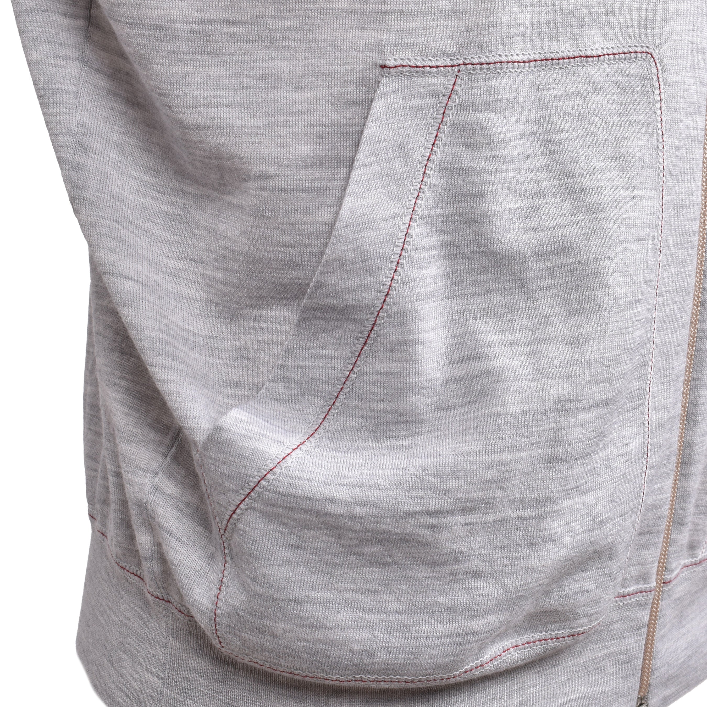 BRUNELLO CUCINELLI MEN'S GRAY CASHMERE BLEND ZIP UP CARDIGAN HOODIE SWEATER