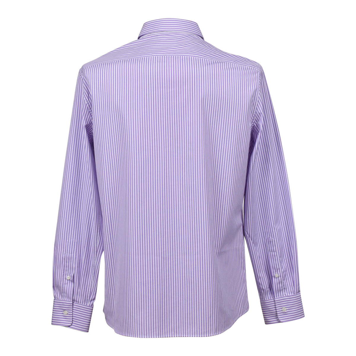 BRUNELLO CUCINELLI MEN'S LAVENDER STRIPED COTTON SHIRT