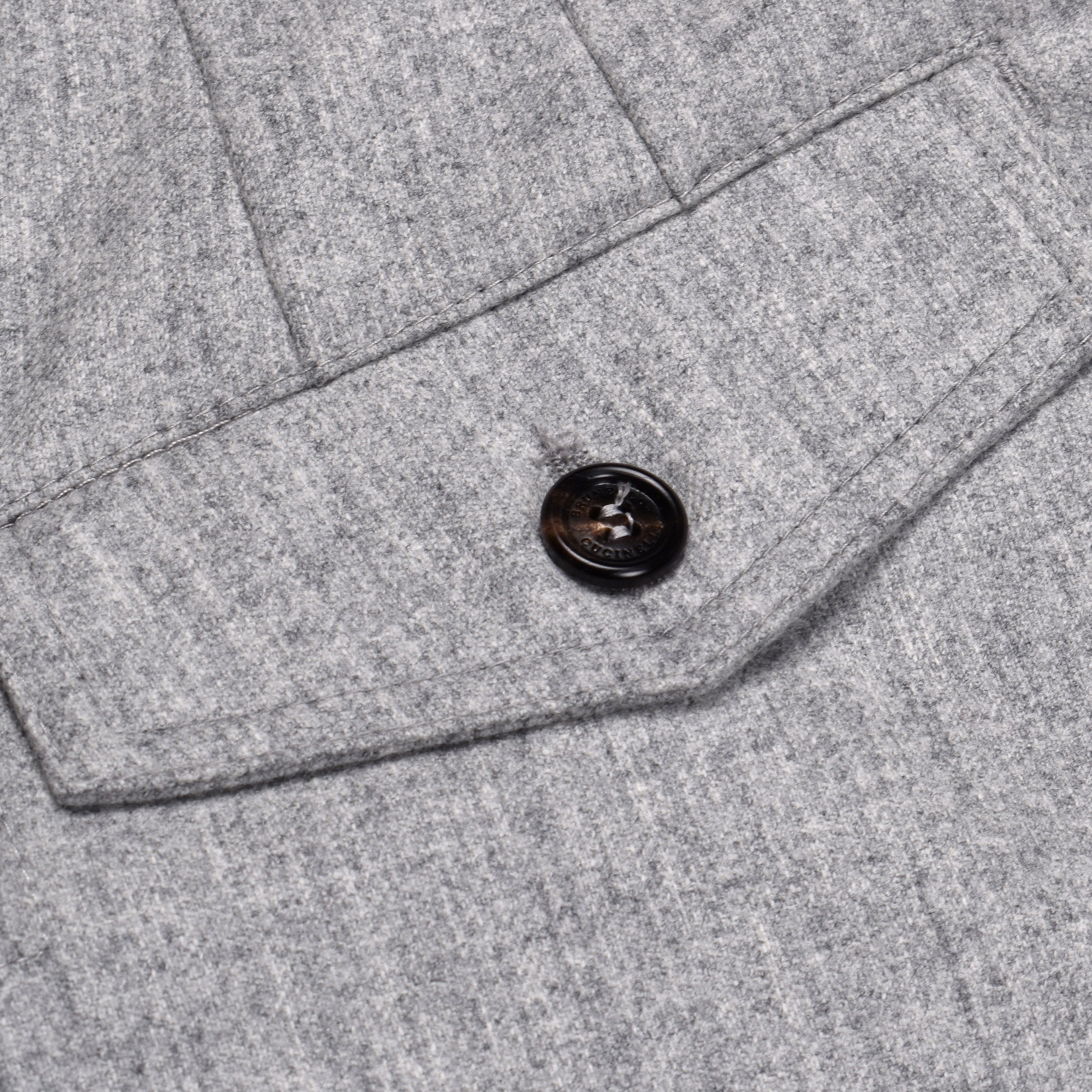 BRUNELLO CUCINELLI MEN'S LIGHT GREY WOOL CARGO TROUSERS