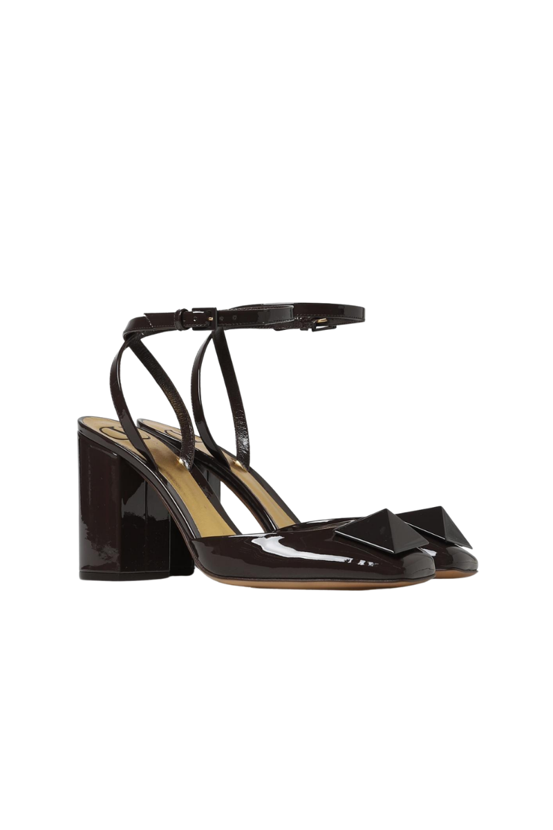 Valentino Garavani One Stud 90mm Patent Leather Pumps In Black