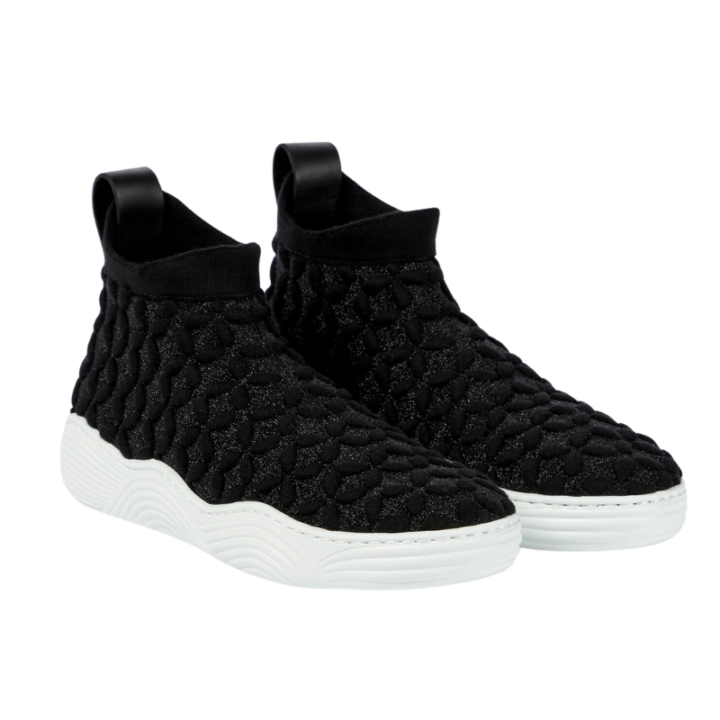 Womens | Alaïa Stretch-Knit Petale Sneakers Black & White