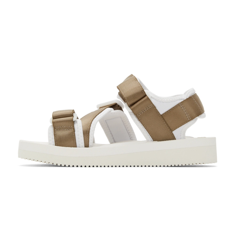 Mens | Suicoke KISEE-V Velcro Strap Sandal Beige/White