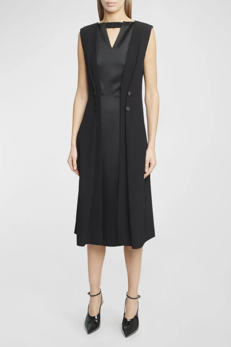 Givenchy Sleeveless Coat Dress-Black