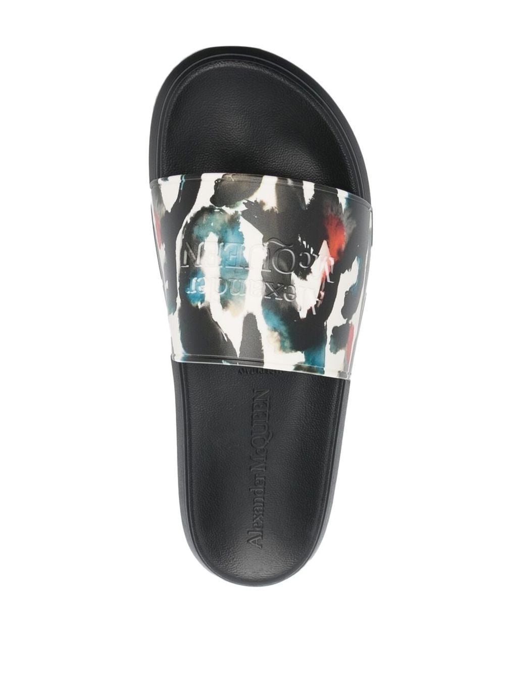 Alexander McQueen  graphic logo print pool slides