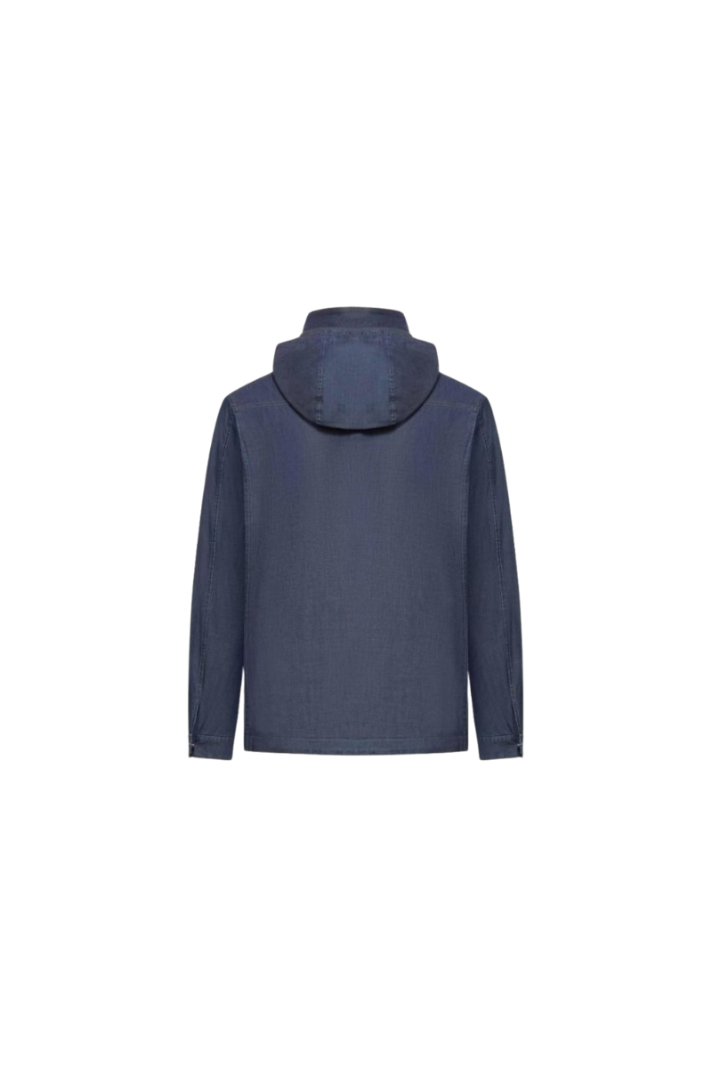 MooRER FENZI-CST Hooded Field Jacket Denim
