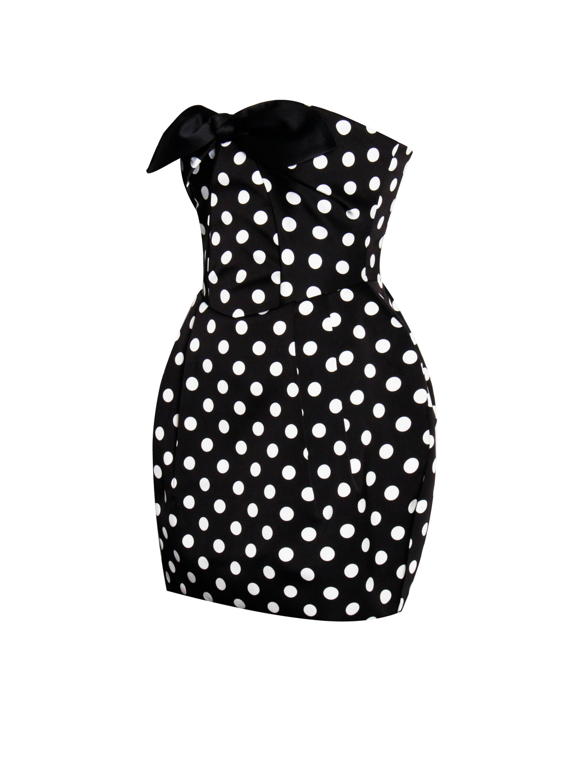Tahira Black Strapless Mini Dress with Bow (Archive Sale)