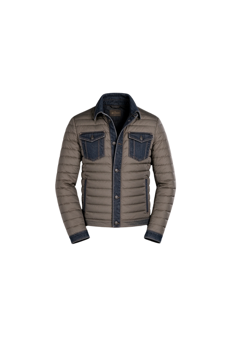 MooRER CRESPI-04Y Contrast Collared Quilted Shirt-Style Jacket The-the