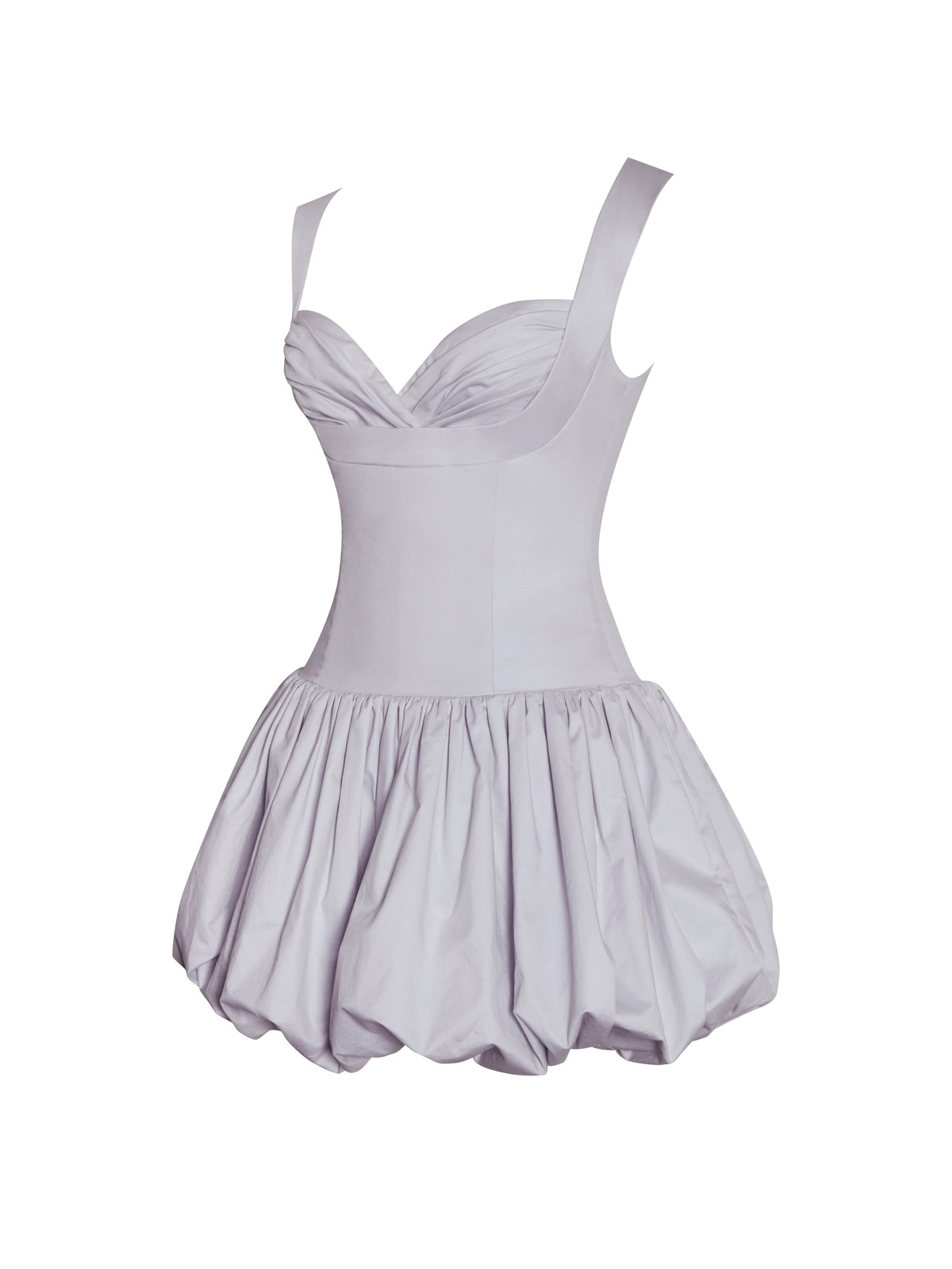 Zada Grey Pleated Breast Bubble Hem Mini Dress (Archive Sale)