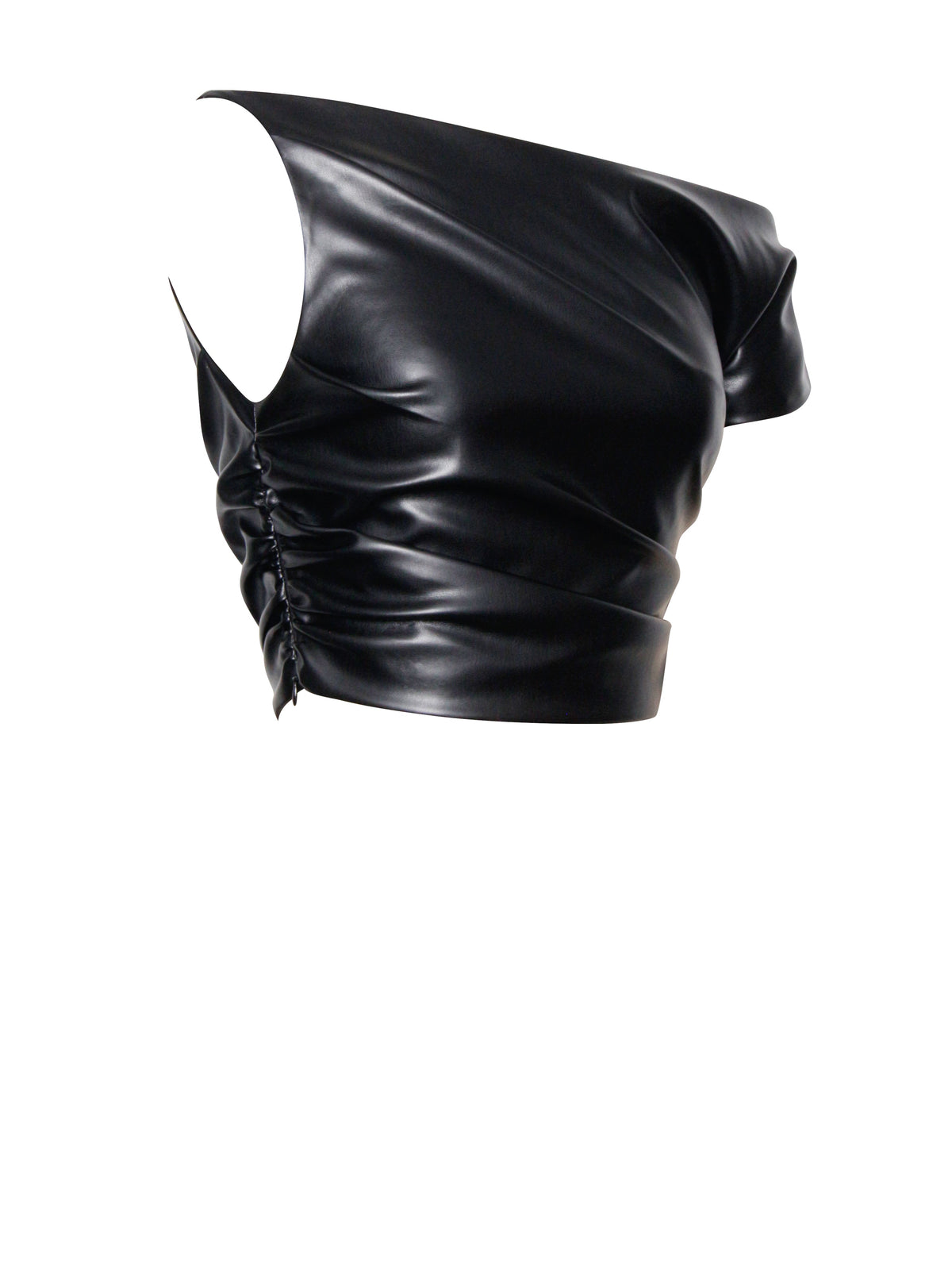 Yara Vegan Leather Slash Neck Tank Top (Archive Sale)