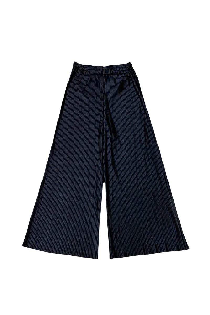 Max Simple Pleated Elastic Waist Pants Black