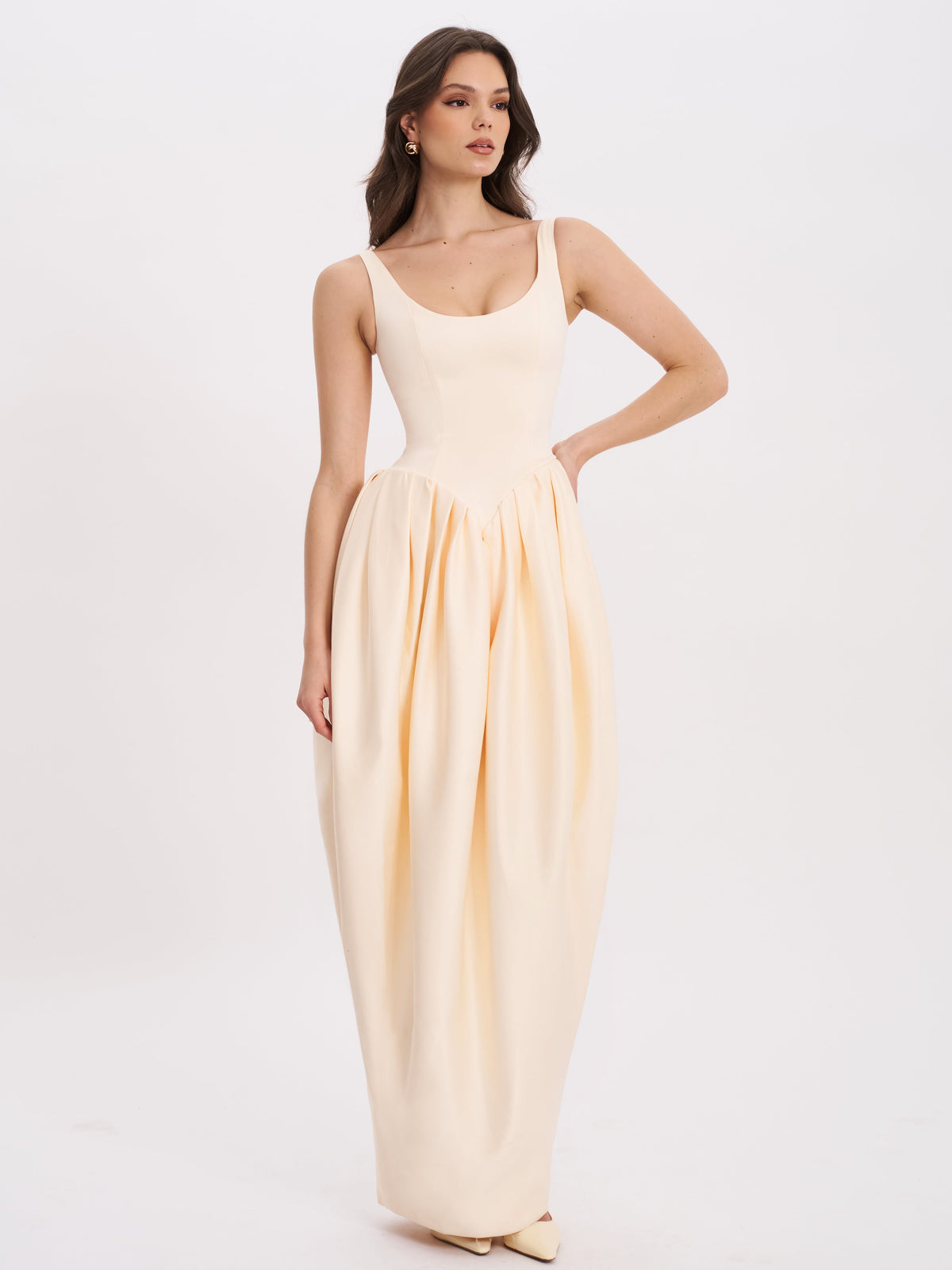 Udana Butter Yellow Drop Waist Tulip Gown (Archive Sale)