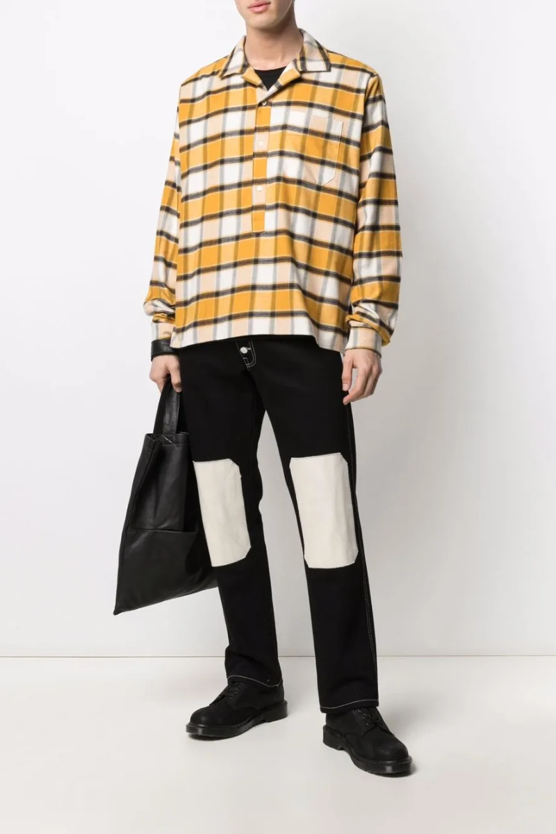 RHUDE Check Button-Down Shirt - Yellow